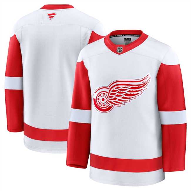 Mens Detroit Red Wings Blank White 2024-25 Away Stitched Hockey Jersey Dzhi